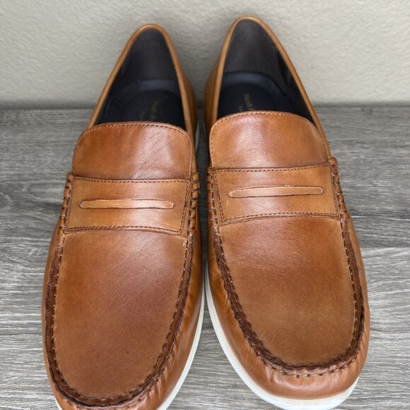 Hush Puppies Bounce Mens Leather Penny Loafer Shoes Brown Size 12 Comfort Preppy - Picture 5 of 9
